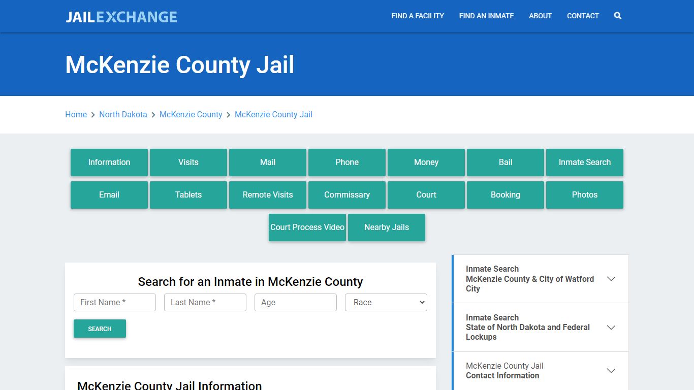 McKenzie County Jail Roster Lookup, ND, Inmate Search